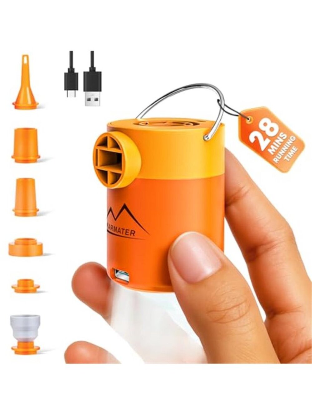 Mini Air Pump Pool Float Air Mattress Inflator Deflator USB Rechargeable Camping